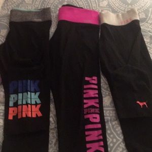 Pink Capri Leggings-bundle of 3
